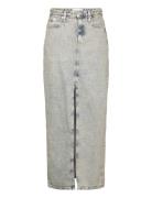 Front Split Maxi Denim Skirt Pitkä Hame Grey Calvin Klein Jeans