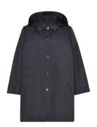 Polyester/Cotton-Sb Rain Ctst Lng 3 Ohut Pitkä Takki Navy Lauren Women