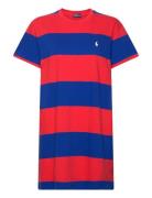 Striped Jersey Tee Dress Lyhyt Mekko Red Polo Ralph Lauren