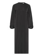 Vendela Satin Dress Polvipituinen Mekko Black Marville Road