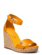 Colorful High Wedge Satin Sandal Kiilakorkokengät Orange Tommy Hilfige...