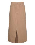 Soil Denim Ketty Skirt Polvipituinen Hame Beige Mads Nørgaard