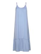 Recycle Polyester Strap Dress Polvipituinen Mekko Blue Rosemunde