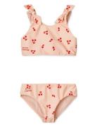 Bow Printed Bikini Set Uimapuku Uima-asut Pink Liewood