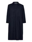 Women Dresses Light Woven Midi Polvipituinen Mekko Navy Esprit Casual