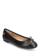 Jayna Leather Flat Ballerinat Black Lauren Ralph Lauren