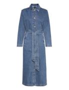 Coat Clara Denim Ohut Pitkä Takki Blue Lindex