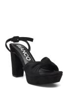 Biacarly Plateau Knot Sandal Micro Suede Korolliset Sandaalit Black Bi...