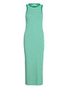 Slim 5X2 Str Rib Midi Dress Ns Polvipituinen Mekko Green Tommy Hilfige...