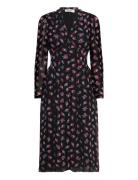 Dvf Tied Erica L/S Midi Dress Polvipituinen Mekko Black Diane Von Furs...