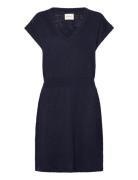 Linen Blend Dress Polvipituinen Mekko Navy GANT