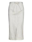 Freda - Cozy Linen Stripe Polvipituinen Hame Cream Day Birger Et Mikke...