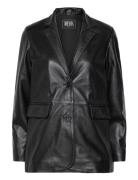 Emma Leather Blazer Nahkatakki Black Jofama