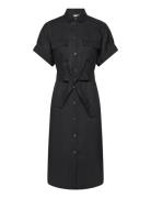 Sahara Linen Shirt Dress Polvipituinen Mekko Black Balmuir