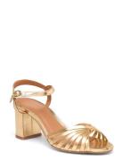 88-Vipsy Cuir Metallise Korolliset Sandaalit Gold Jonak Paris