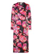 Yaspella Ls Wrap Midi Dress S. Noos Polvipituinen Mekko Black YAS