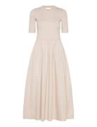 Dagnamaiw Ss Dress Melange Polvipituinen Mekko Beige InWear