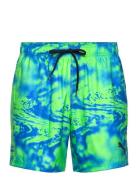 Puma Swim Men Printed Mid Shorts 1P Uimashortsit Green Puma Swim