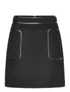 Paige Boucle Wool Blend Mini Skirt Lyhyt Hame Black Malina