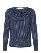 Viscose T-Shirt Tops T-shirts & Tops Long-sleeved Blue Rosemunde