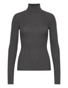 Stretch Ribbed Turtleneck Tops Knitwear Turtleneck Grey Polo Ralph Lau...