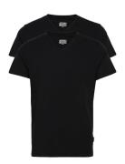 V-Shirt 2-P Tops T-shirts Short-sleeved Black Jockey