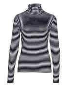 Vera Fine Rib Jersey Ls Tops T-shirts & Tops Long-sleeved Multi/patter...