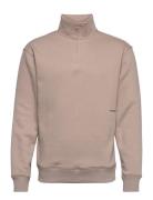 Ken Half Zip Sweatshirt Tops Sweat-shirts & Hoodies Sweat-shirts Beige...