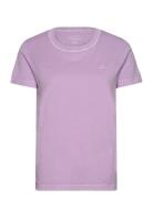 D2. Sunfaded C-Neck Ss T-Shirt Tops T-shirts & Tops Short-sleeved Purp...