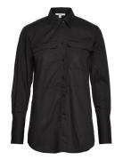 Sim Poplin Tops Shirts Long-sleeved Black House Of Dagmar