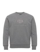 Reg Tonal Shield C-Neck Sweat Tops Sweat-shirts & Hoodies Sweat-shirts...