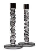 Carat Candlestick Anthracite H 242Mm 2-Pack Home Decoration Candlestic...