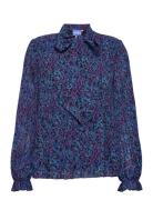 Breecras Shirt Tops Blouses Long-sleeved Blue Cras