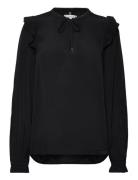 Moss Crepe Solid Blouse Ls Tops Blouses Long-sleeved Black Tommy Hilfi...