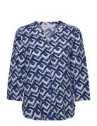 Blouse 3/4 Sleeve Tops Blouses Long-sleeved Blue Gerry Weber Edition