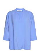 Blouse 3/4 Sleeve Tops Blouses Long-sleeved Blue Gerry Weber Edition