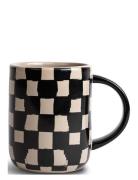 Mug Liz Check Black/Beige Home Tableware Cups & Mugs Coffee Cups Multi...