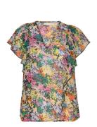 Tangelaiw Top Tops Blouses Short-sleeved Multi/patterned InWear