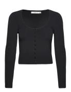 Briellegz Rib Cardigan Tops Knitwear Cardigans Black Gestuz