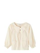 Nmfkaia Ls Loose Shirt Lil Tops Blouses & Tunics Cream Lil'Atelier