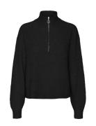 Vmmili Ls Zipper Pullover Ga Boo Tops Knitwear Jumpers Black Vero Moda