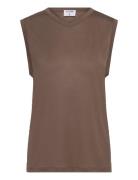 V-Neck Tank Top Tops T-shirts & Tops Sleeveless Brown Filippa K