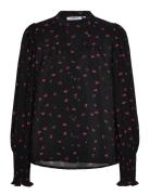 Mschvinaya Ladonna Shirt Aop Tops Blouses Long-sleeved Black MSCH Cope...