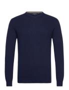 Rib Knit Crew Tops Knitwear Round Necks Navy Hackett London