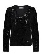 Mmalfi Flower Blouse Tops Blouses Long-sleeved Black MOS MOSH