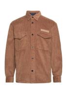 Corduroy Solid Overshirt Tops Overshirts Khaki Green Tommy Hilfiger