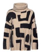 Knit Intarsia Pullover Tops Knitwear Turtleneck Beige Tom Tailor