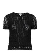 Vmivania Ss O-Neck Lace Top Vma Tops T-shirts & Tops Short-sleeved Bla...