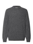 Wool Neps C-Neck Tops Knitwear Round Necks Grey GANT