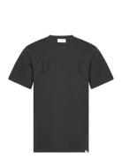 Script T-Shirt Tops T-shirts Short-sleeved Black Les Deux